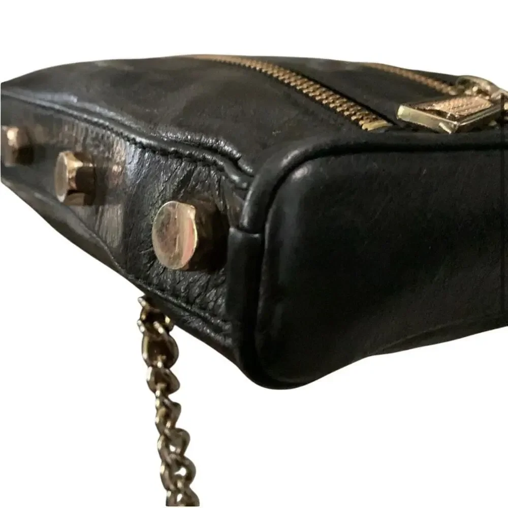REBECCA MINKOFF Leather Chain Crossbody Bag black EUC